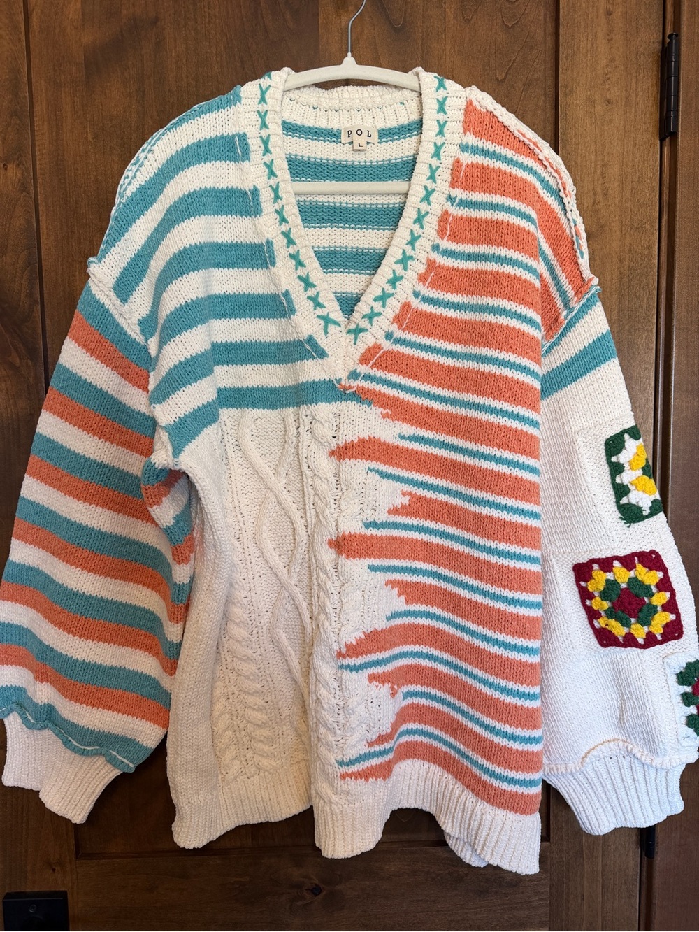 POL sweater NEW size L - granny square detail